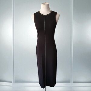 Christopher Kane Knit Cristal Glass Beads Midi Dress